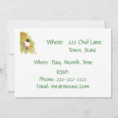 秋の家族の集まり招待状、自然、鳥 招待状 (裏面)