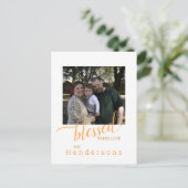 秋の家族写真賛美 ポストカード (スタンド正面)