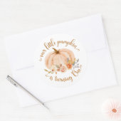 秋の小さなかぼちゃが1歳になる ラウンドシール (封筒)