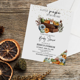 秋の小さなかぼちゃの水の色ベビーシャワー