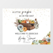 秋の小さなかぼちゃの水の色ベビーシャワー ウィンドウサイン (シート)