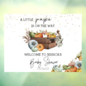 秋の小さなかぼちゃの水の色ベビーシャワー ウィンドウサイン (シート3)