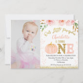 秋の小さなかぼちゃの誕生日招待状 招待状 (正面)