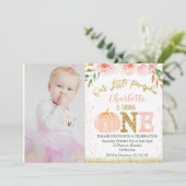 秋の小さなかぼちゃの誕生日招待状 招待状 (スタンド正面)