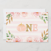 秋の小さなかぼちゃの誕生日招待状 招待状 (裏面)