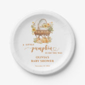 秋の小さなかぼちゃニュートラル赤ちゃんシャワー ペーパープレート (正面)