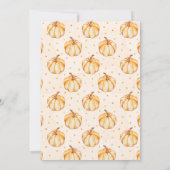 秋の小さなかぼちゃニュートラル赤ちゃんシャワー 招待状 (裏面)