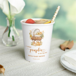秋の小さなかぼちゃニュートラル赤ちゃんシャワー 紙コップ