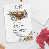 秋の小さなかぼちゃ 水彩 ベビーシャワー 招待状