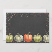 秋の小さなカボチャのチョークボード誕生日写真 招待状 (裏面)