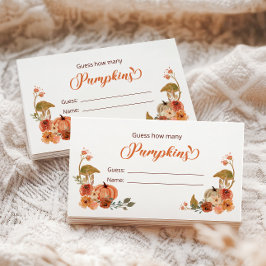 秋の小さなカボチャは数を推測 エンクロージャーカード
