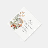 秋の小さなキノコのベビーシャワー スタンダードカクテルナプキン (角)