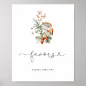 秋の小さなキノコの好意を取るポスター ポスター (正面)