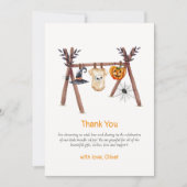 秋の小さなブハロウィーン服の赤ちゃんシャワー サンキューカード (正面)