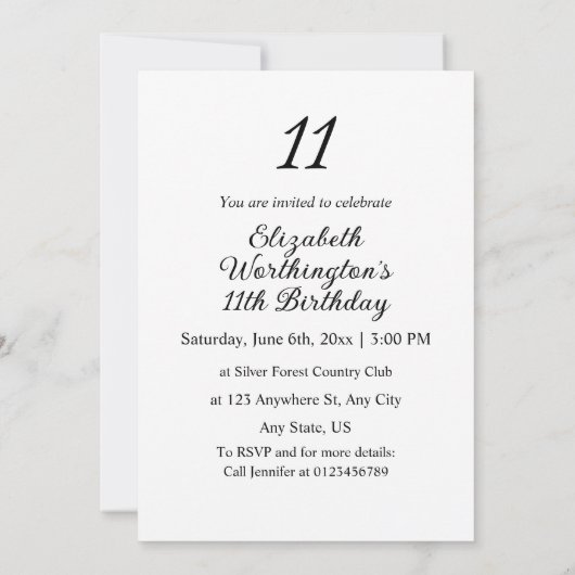 秋の小人と葉の水彩カリグラフィー文字 招待状 (裏面)