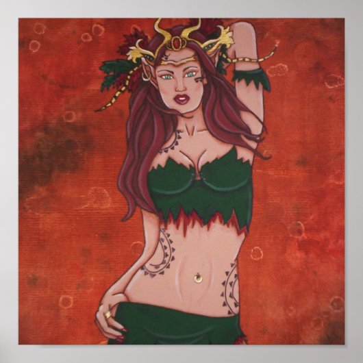 秋の小妖精や小人プリント ポスター (正面)