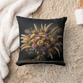 秋の小麦の茎とムームの花束 クッション (ブランケット)