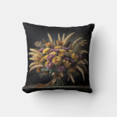 秋の小麦の茎とムームの花束 クッション (正面)