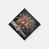 秋の小麦の茎とムームの花束 スタンダードカクテルナプキン (角)