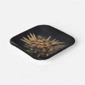 秋の小麦の茎とムームの花束 ペーパープレート (傾斜あり)