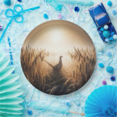 秋の小麦畑のキジ ペーパープレート (パーティー)