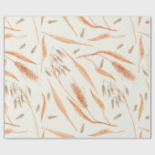 秋の小麦穀物穀物植物ボタニーの水色 ラッピングペーパー (フラット)