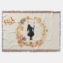 秋の少女スインググラフィック _Fall+Leaf