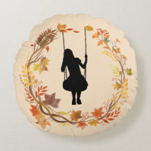 秋の少女スインググラフィック _Fall+Leaf