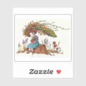 秋の少女 シール (シート)