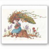 秋の少女 シール (正面)