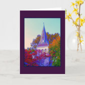 秋の尖塔のグリーティ空白のングカード カード (黄色い花)