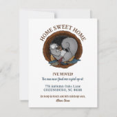 秋の居心地の良いリスが新しい住所を移動 案内状 (正面)