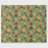 秋の居心地の良い開花シームレス秋記念日 ラッピングペーパー (フラット)