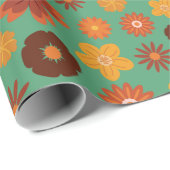 秋の居心地の良い開花シームレス秋記念日 ラッピングペーパー (ロールコーナー)