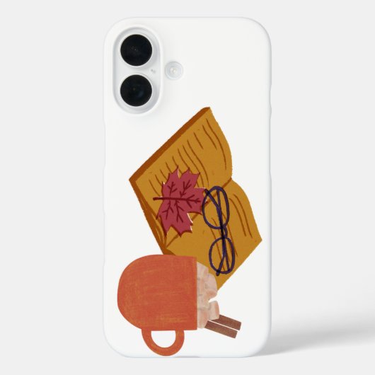 秋の居心地の良い雰囲気 – ホットココア、本&紅葉 Case-Mate iPhoneケース (裏面)