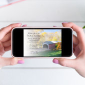 秋の屋根付き橋の感謝祭ディナー 招待状