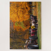 秋の展示会のトラクター ジグソーパズル (縦)