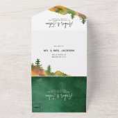 秋の山の一挙式への招待 オールインワン招待状 (外側)