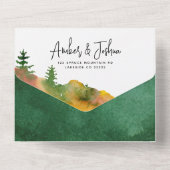 秋の山の一挙式への招待 オールインワン招待状 (裏面)