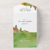 秋の山の一挙式への招待 オールインワン招待状 (外側)