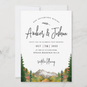 秋の山の水カラー結婚式招待状 招待状 (正面)