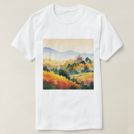 秋の山の風景 Tシャツ