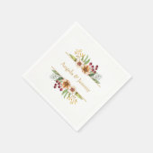 秋の山水色結婚の スタンダードカクテルナプキン (角)