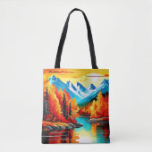 秋の山湖シーン トートバッグ (正面)