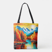 秋の山湖シーン トートバッグ (裏面)