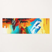 秋の山湖シーン ヨガマット (正面(横))