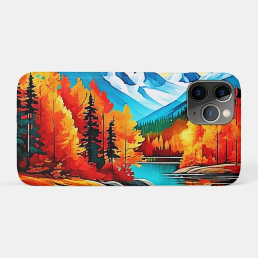 秋の山湖シーン Case-Mate iPhoneケース (裏面(横))