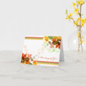 秋の山考える形の紅葉 カード (黄色い花)