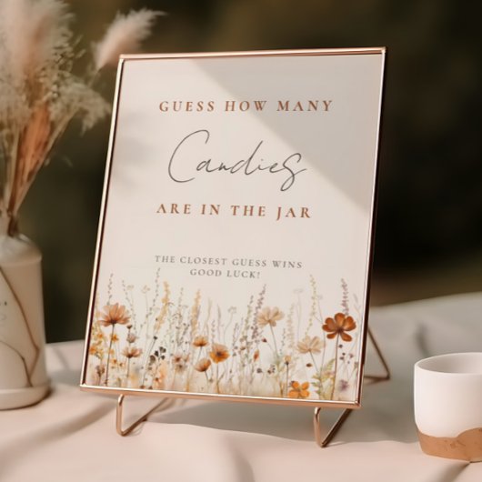 秋の山花畑の赤ちゃんシャワー推理ゲーム ポスター