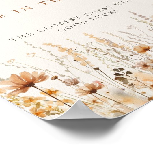 秋の山花畑の赤ちゃんシャワー推理ゲーム ポスター (角)